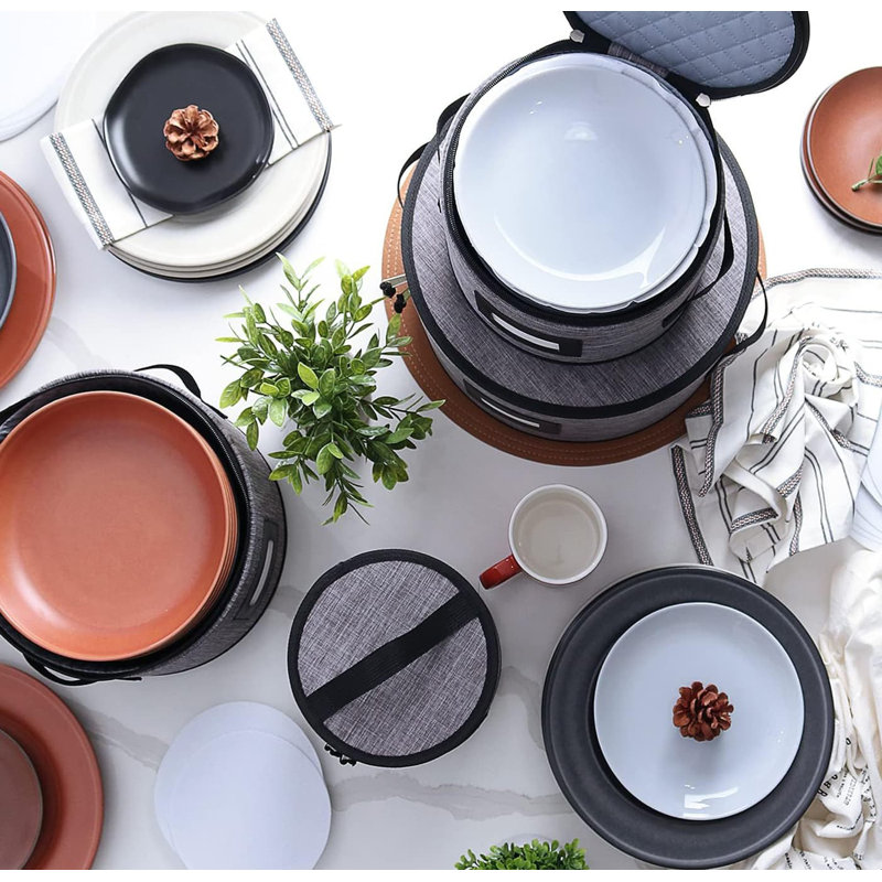 4-Piece Hard Shell Dinnerware Storage Set
