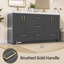 Donnal 60 po Meuble-lavabo autoportant à double cuve avec surface solide-2081444572