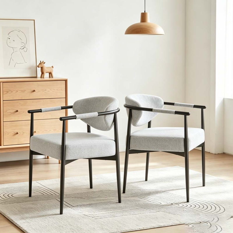 Ensemble de chaises de salle à manger moderne, Beige,Bronze