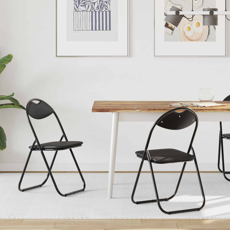 Padded Office Folding Chair Folding Chair Set, Black