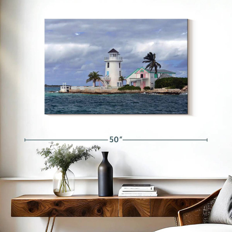 Bahamas beach lighthouse Aletra, H 26 po x l 39 po