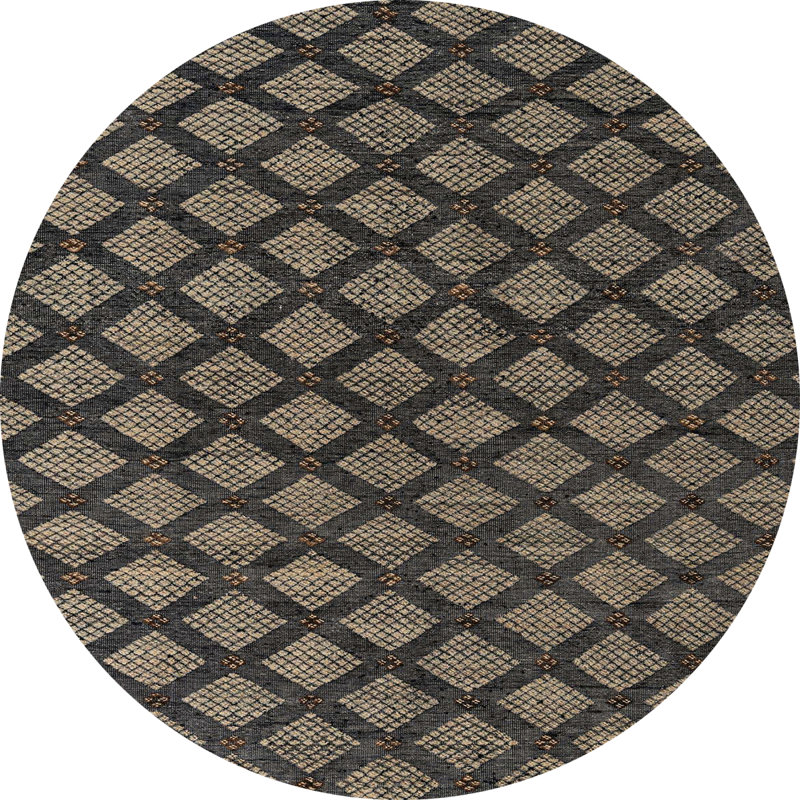 Quenemo Abstract Indoor Rug, Round 4'
