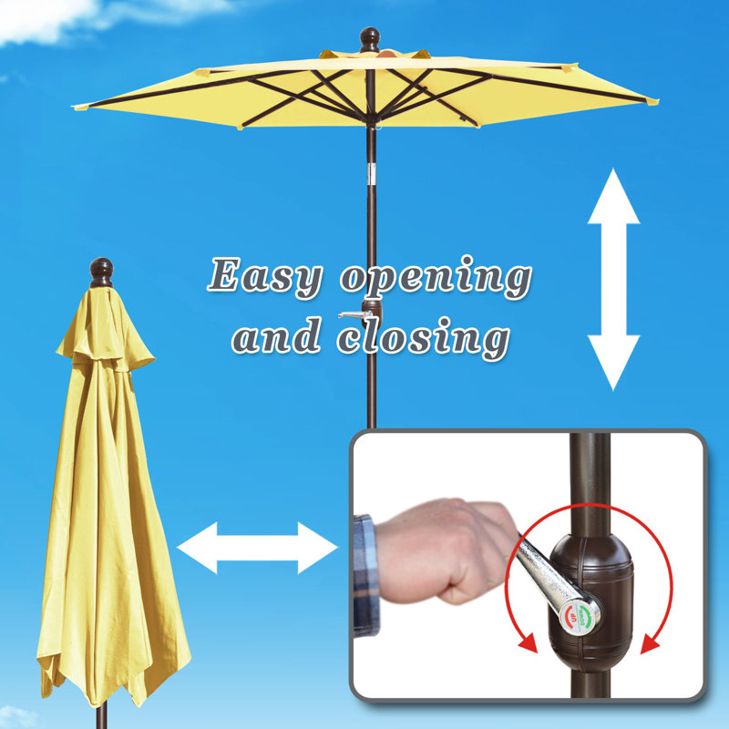 Parasol à DEL incliné pour l'extérieur, Beige