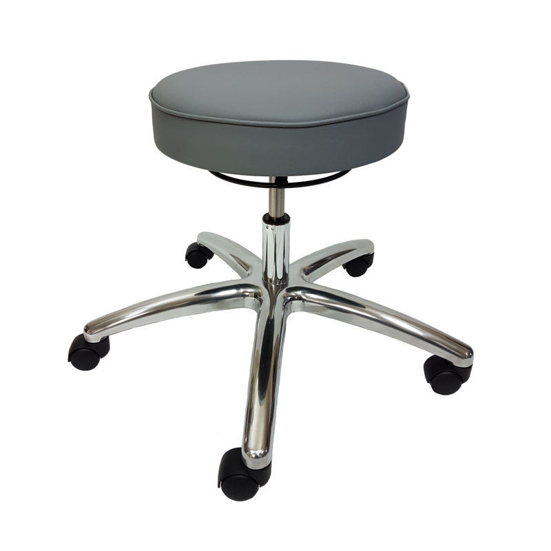 Tabouret rond en vinyle Kyzin, gris