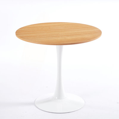 31.5" Tulip Table Mid-Century Dining Table For 2-4 People With Round Mdf Table Top, Pedestal Dining Table, End Table Leisure Coffee Table