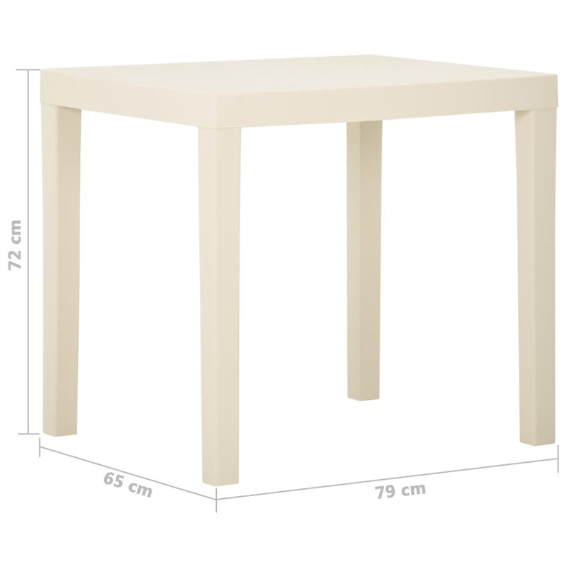 Evalen Plastic Dining Table, White