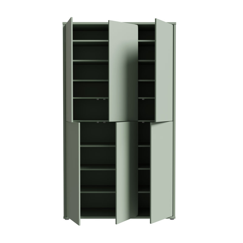 32 Pair Shoe Storage Cabinet, Sage