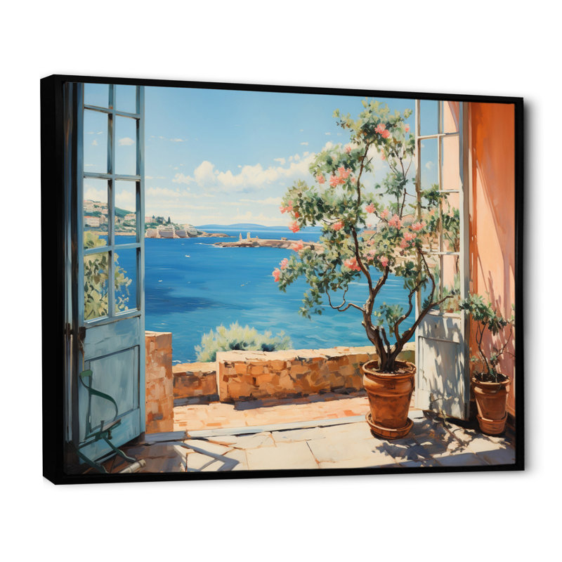 La Dolce Creativita Beachside II sur toile, H 34 po x l 44 po x P 1,5 po, Cadre flottant noir