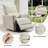 Manual Swivel Rocking Recliner Chair, Oversized Single Sofa with High Backrest & Padded Armrests, Easy-Care Faux Leather with Lumbar Support for Living Room or Nursery, Light Beige-984115259