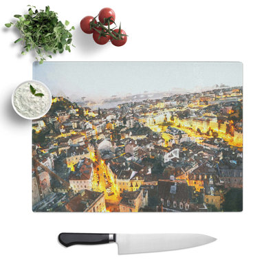 Glass Lisbon Portugal in Abstract Chopping Board