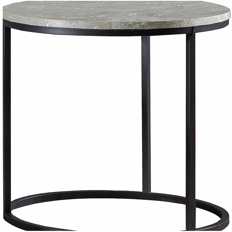 Table de bout grise et gris acier
