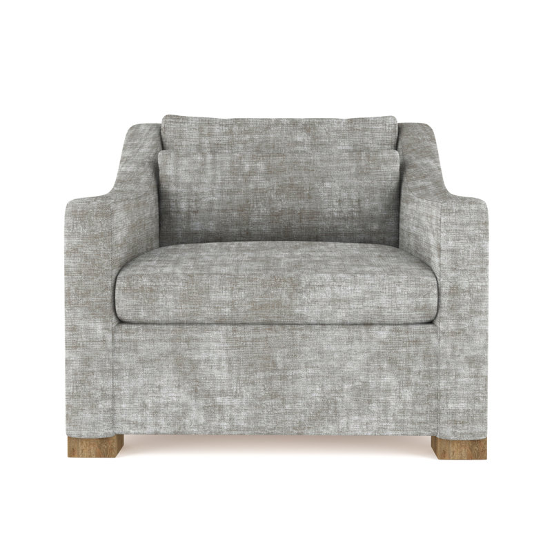 Crosby Armchair, 32.5" H x 35" W x 38" D, Plush Velvet Blue Print, Ebony