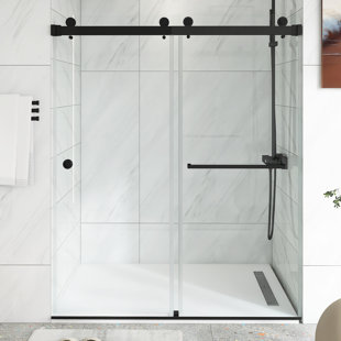 59" W X 72" H Double Sliding Frameless Shower Door With Clear Tempered Glass