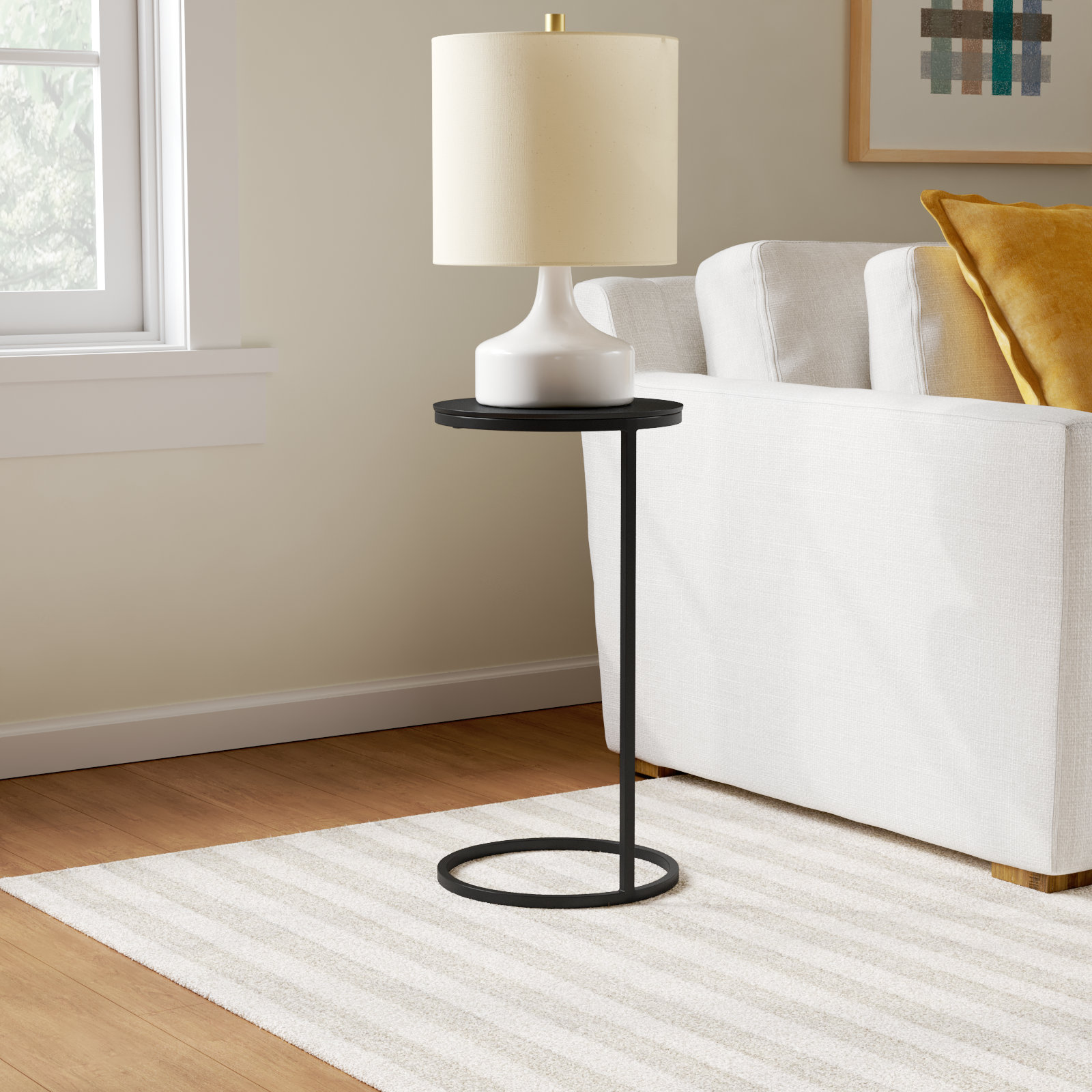 Addie C Table End Table, Aged Black Top/Aged Black Base