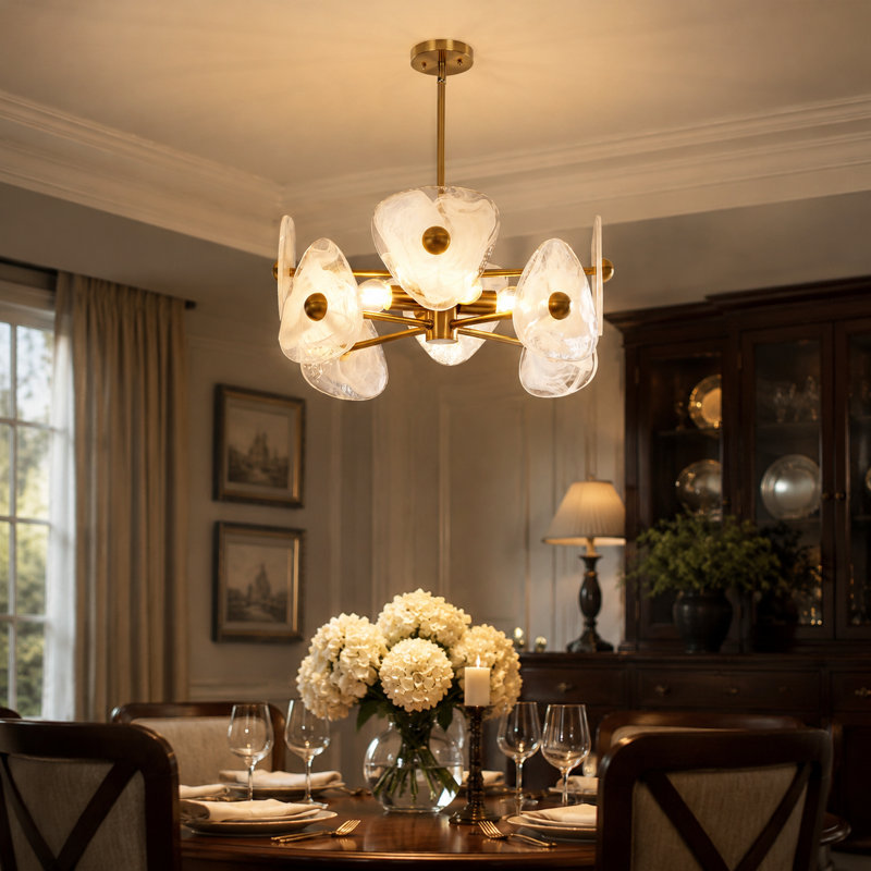 4-Light Cloud Glass Chandelier