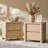 Jarne 25.6" Tall Natural Nightstand Modern Bedside Table With 2 Drawers Curved Wood End Table For Bedroom (Set Of 2)-125049471