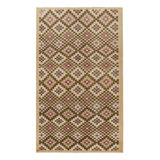 Vintage Turkish Rug, Beige And Brown With Diamond Geometric Pattern – Rug & Kilim