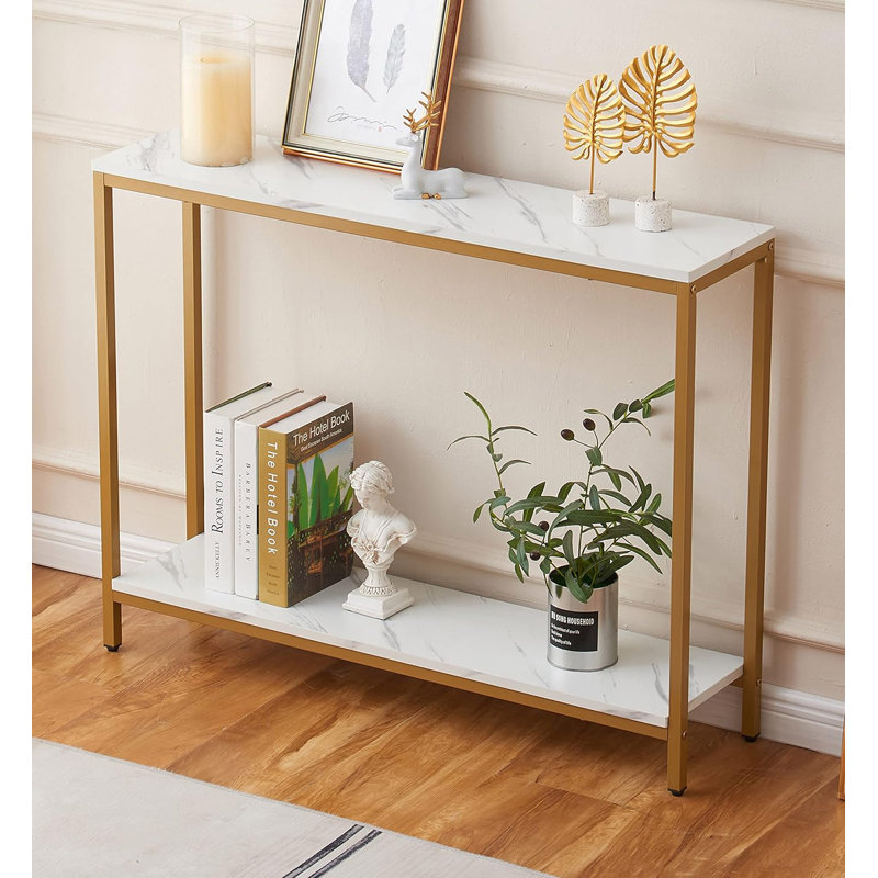Console d'entrée double en marbre blanc