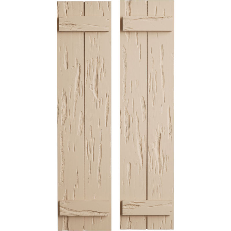Volets rustiques à deux planches en simili-bois (par paire), H 50 po x l 11 po x P 1 po, 11"