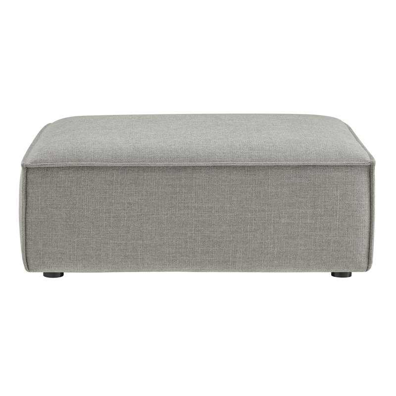 Restore Performance Fabric Upholstered Modular Ottoman In Pewter, Pewter