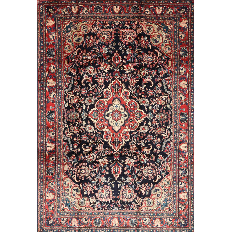 Tapis noir en laine touffeté à la main Thalassa