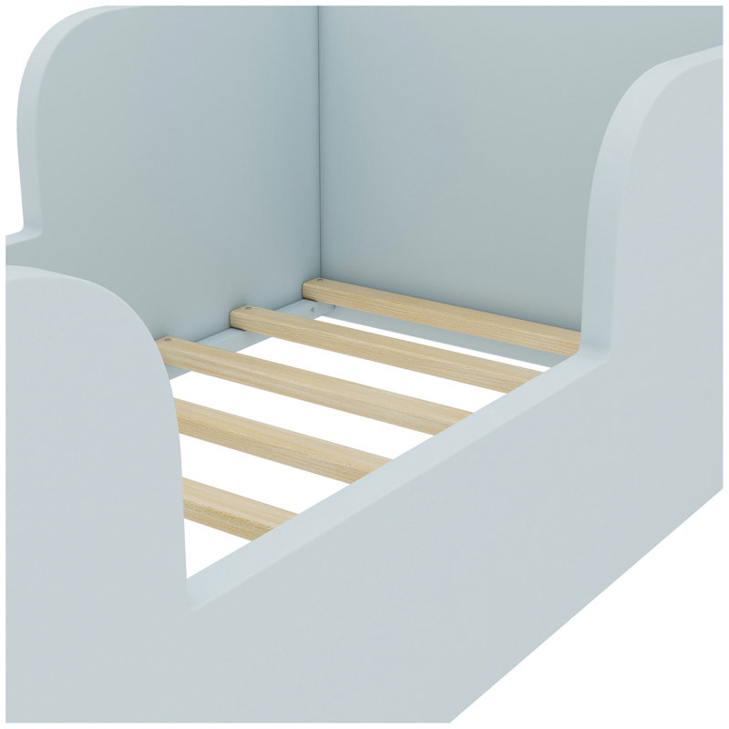 Structure de lit pour tout-petit, lit de bébé pour les enfants de 3 à 6 ans, lit de bébé en forme d'ours, Bleu pastel