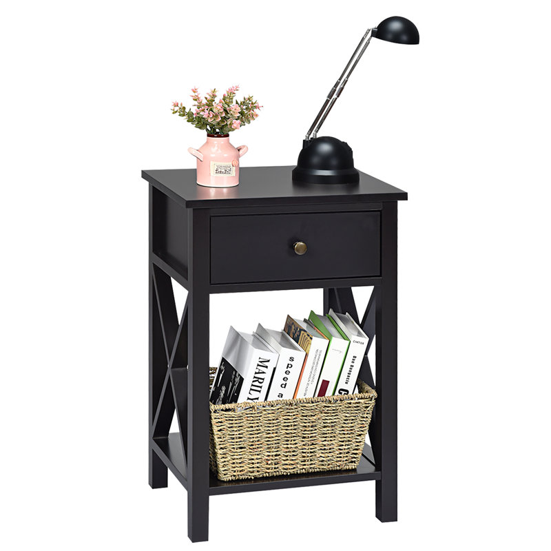 Table de bout avec rangement Meagher, Noir