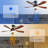 (Same As W882P146311) 52 Inch Indoor Ceiling Fan With 3 Color Dimmable 5 ABS Blades Remote Control Reversible DC Motor Black With Led Light-753602469