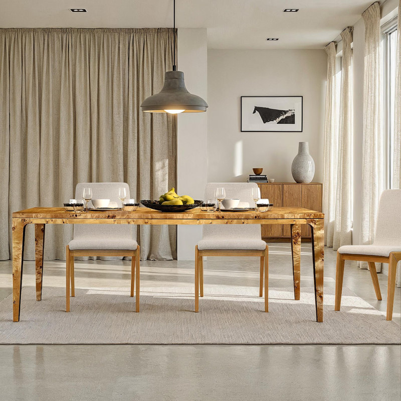 Janniyah Solid Wood Base Dining Table, 30" H x 83" L x 35" W