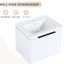 Meuble-lavabo blanc de 48 po, à fixation murale, portes à fermeture douce, 2 petites tablettes avec meuble-lavabo de 48 po avec tablettes, style fabuleux