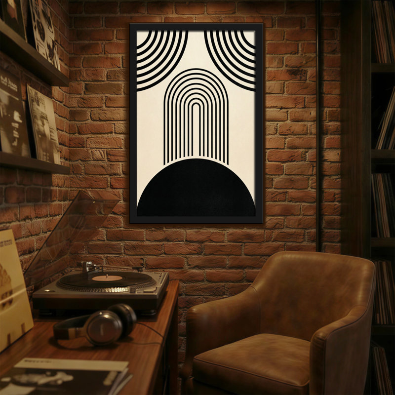 Abstract Geometric Arcs And Circles Pattern, 18" H x 12" W