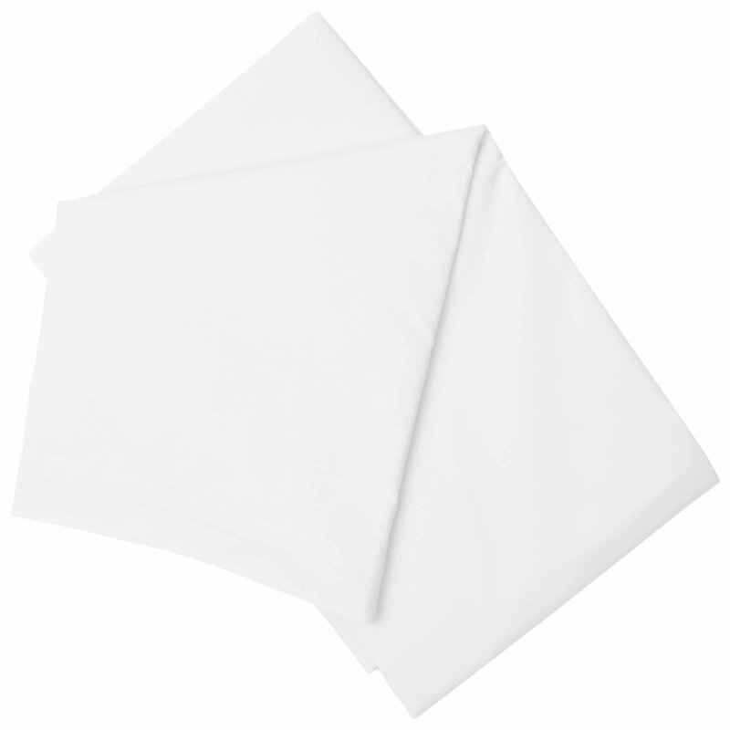 Plain Dye Brushed Cotton Flannelette Flannel Flat Sheet, White, Single (3')