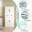 72 Inch Fluted Kitchen Pantry Cabinet with 3 Keyboard Drawers, 6 Adjustable Door Shelves, and Freestanding Design for Versatile Storage-1368278274