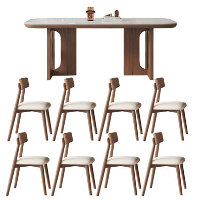 Casual simple rectangular dining table set
