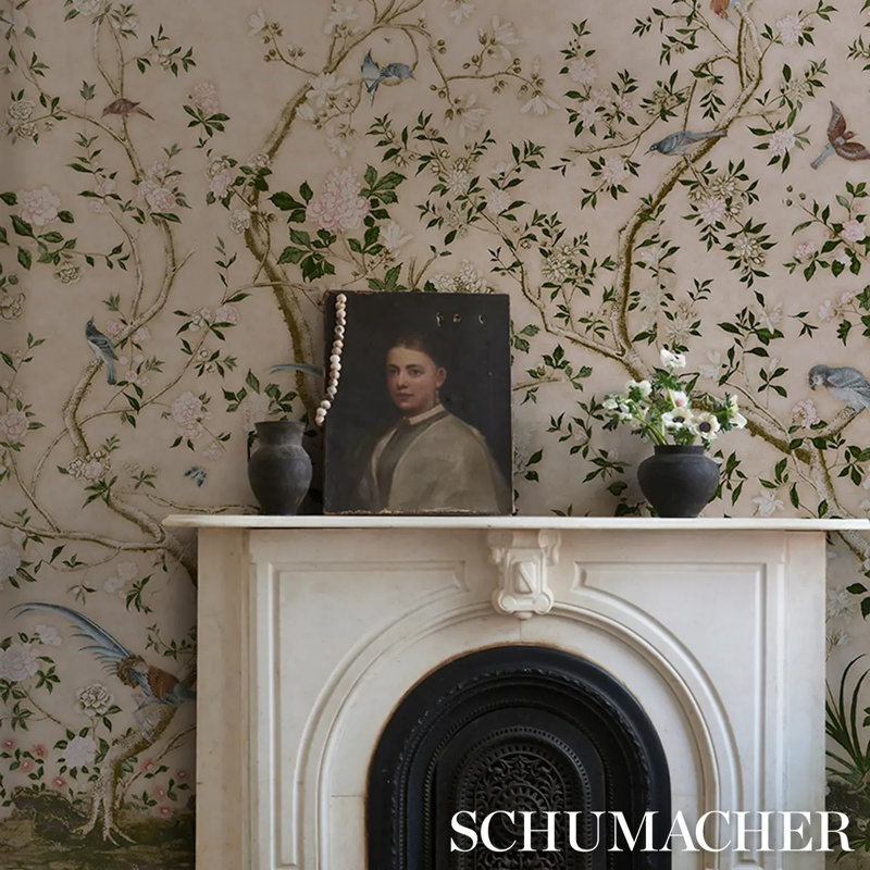 Schumacher X Mary Mcdonald Les Oiseaux Panel Set, Parchment