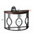 Half Moon Console Table For Entryway, Wood Accent Table With Metal Base For Living Room, Hallway