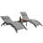 3 pcs Poolchairs Patio Chaise Lounge Set with Headrest, 5-Level Adjustable Sunbathing Tanning Poolside Recliner Chairs with Side Table for Outdoor Beach-89156901