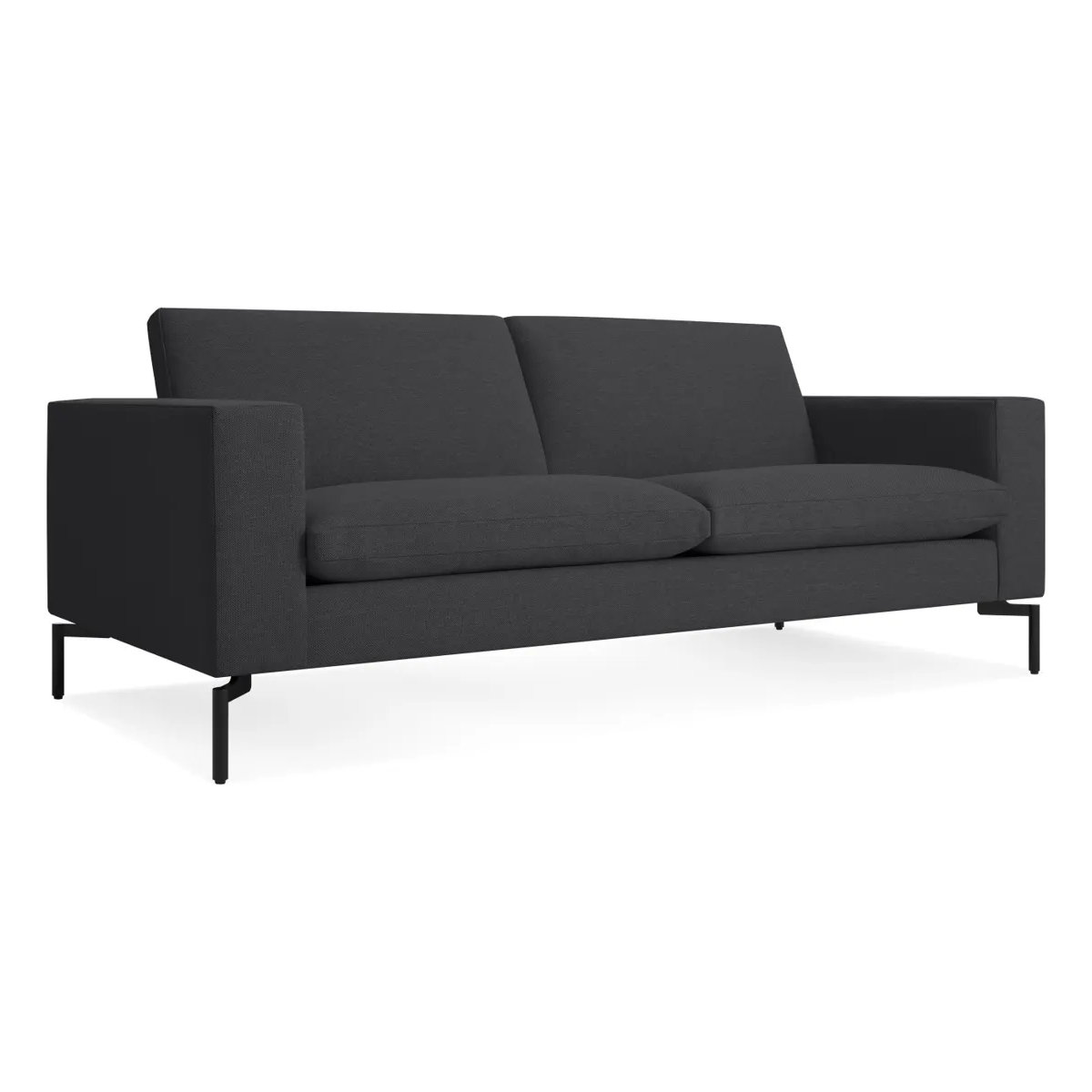 New Standard Upholstered Sofa, Black, Maharam Meld in Panda Polyester Blend, 32" H x 78" W x 35" D