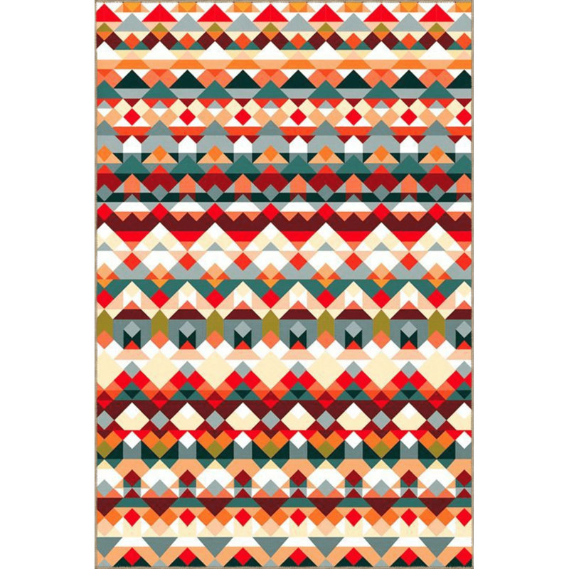 Tapis décoratif créatif moderne avec motif géométrique triangulaire multicolore, Tapis de couloir 2 pi 6 po x 6 pi 7 po