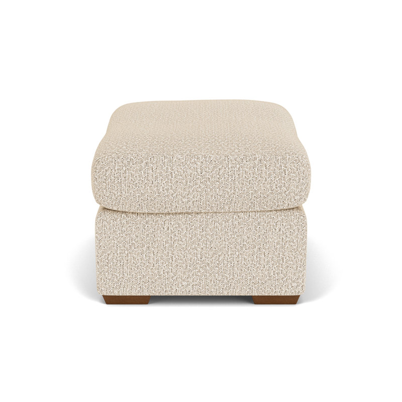 Upholstered Ottoman, White Polypropylene/Olefin
