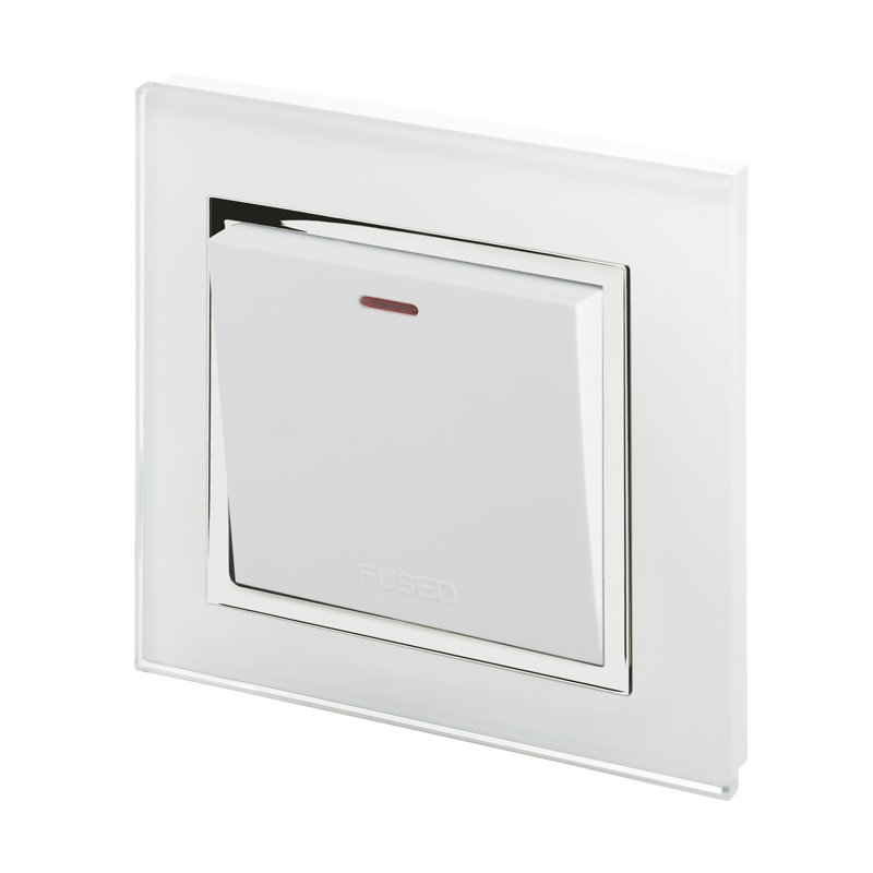 Crystal CT 13A Dp Switched Fused Spur White, Black/White