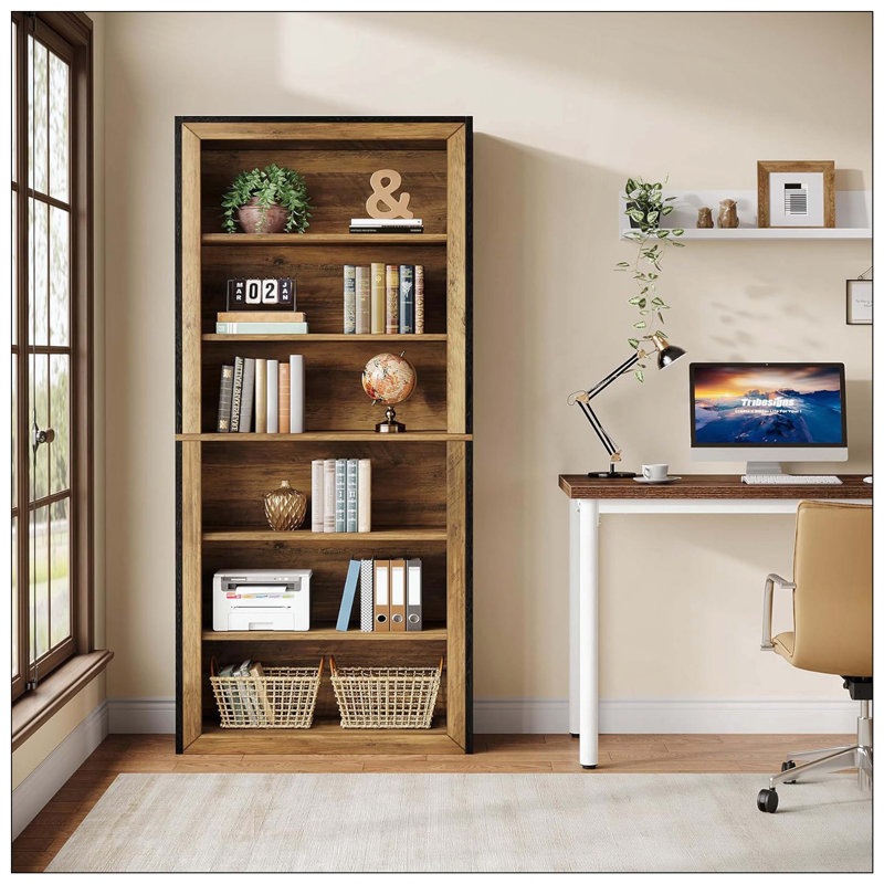 Bibliothèque à 7 niveaux avec rangement ouvert multi-espaces
