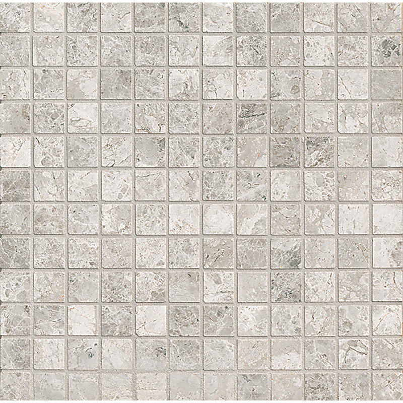 1 in. x 1 in. Grid Polished Marble Tile, Sebastian Grey