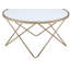 Table basse 1pc avec cadre à finition champagne et plateau en verre givré de style Mid-Century