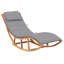 Chaise longue simple en teck de 24 po avec coussins Wally-1076003