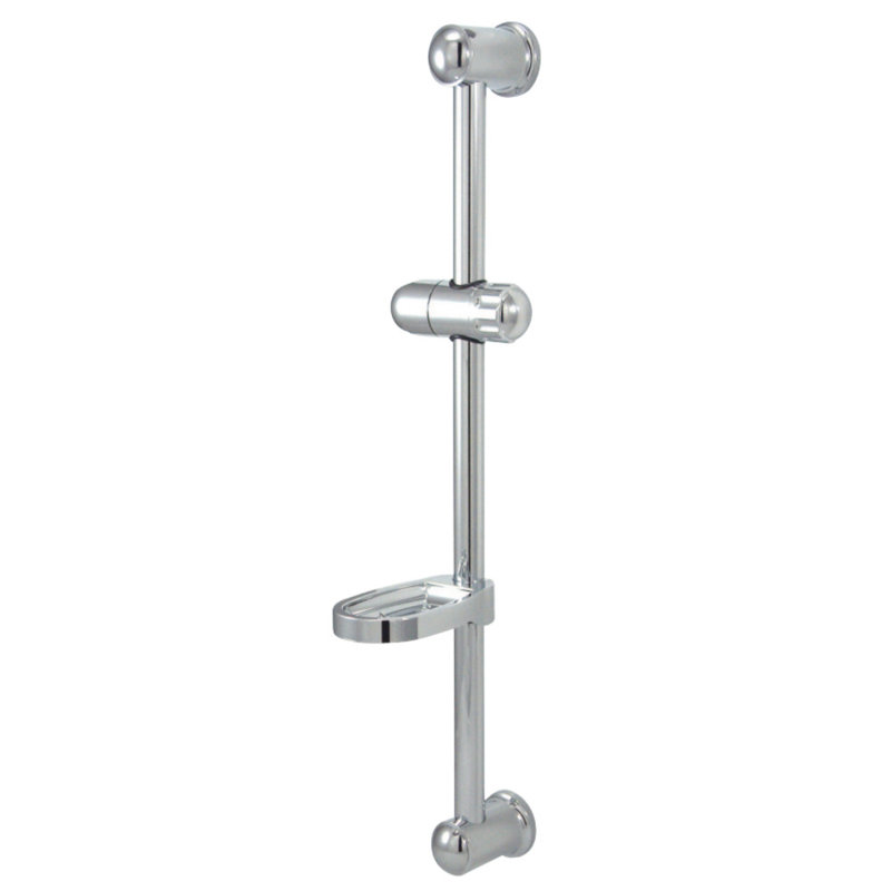 Kingston Brass Vilbosch 24-Inch Plastic Slide Bar with Soap Dish and Hand Shower Holder, Polished Chrome