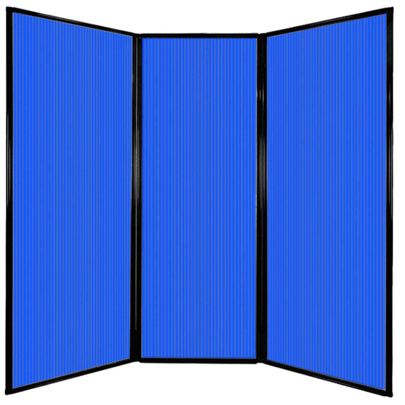 Séparateur de pièce 3 panneaux, H 88 po x l 90 po, Bleu polycarbonate