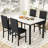 5-Piece Dining Table Set with 4 Velvet Uphosltered Dining Chairs, Rectangular  Faux Marble Kitchen Table Set, Modern Dining Table and Chairs Set for Kitchen, Dining Room,  Space-Saving-1302089286