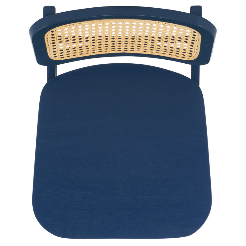 Luz Cane Counter Stool, Navy/Natural