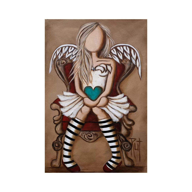 « Colette » par rut art Creations-impression d’art graphique, Pas de tapis, H 26 po x l 18 po x P 1,5 po, Toile tendue